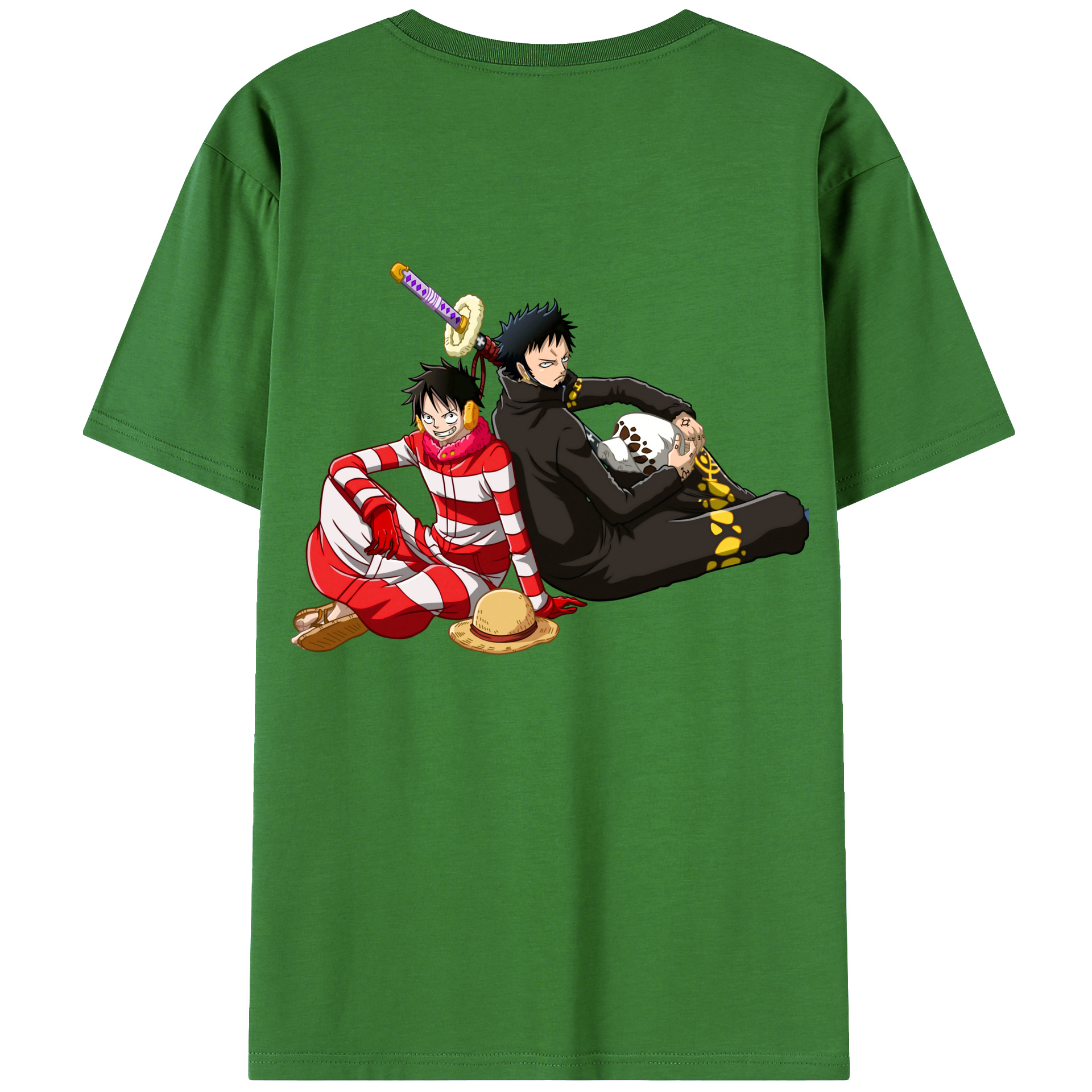 ワンピース モンキー・D・ルフィ ONE PIECE Monkey D. Luffy レディース半袖Tシャツ(バックプリント)